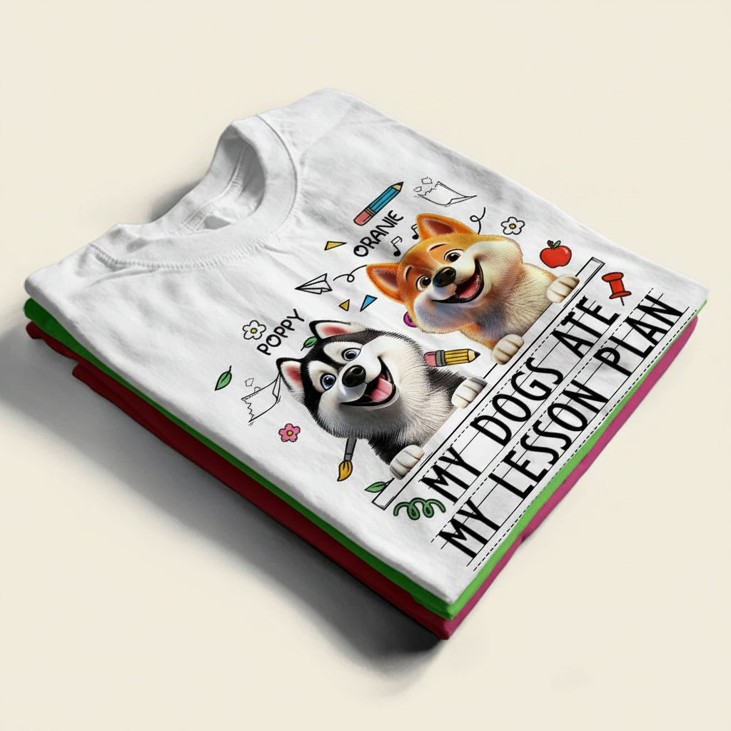 My Dog Ate My Lesson Plan - Personalized T Shirt FE5VA