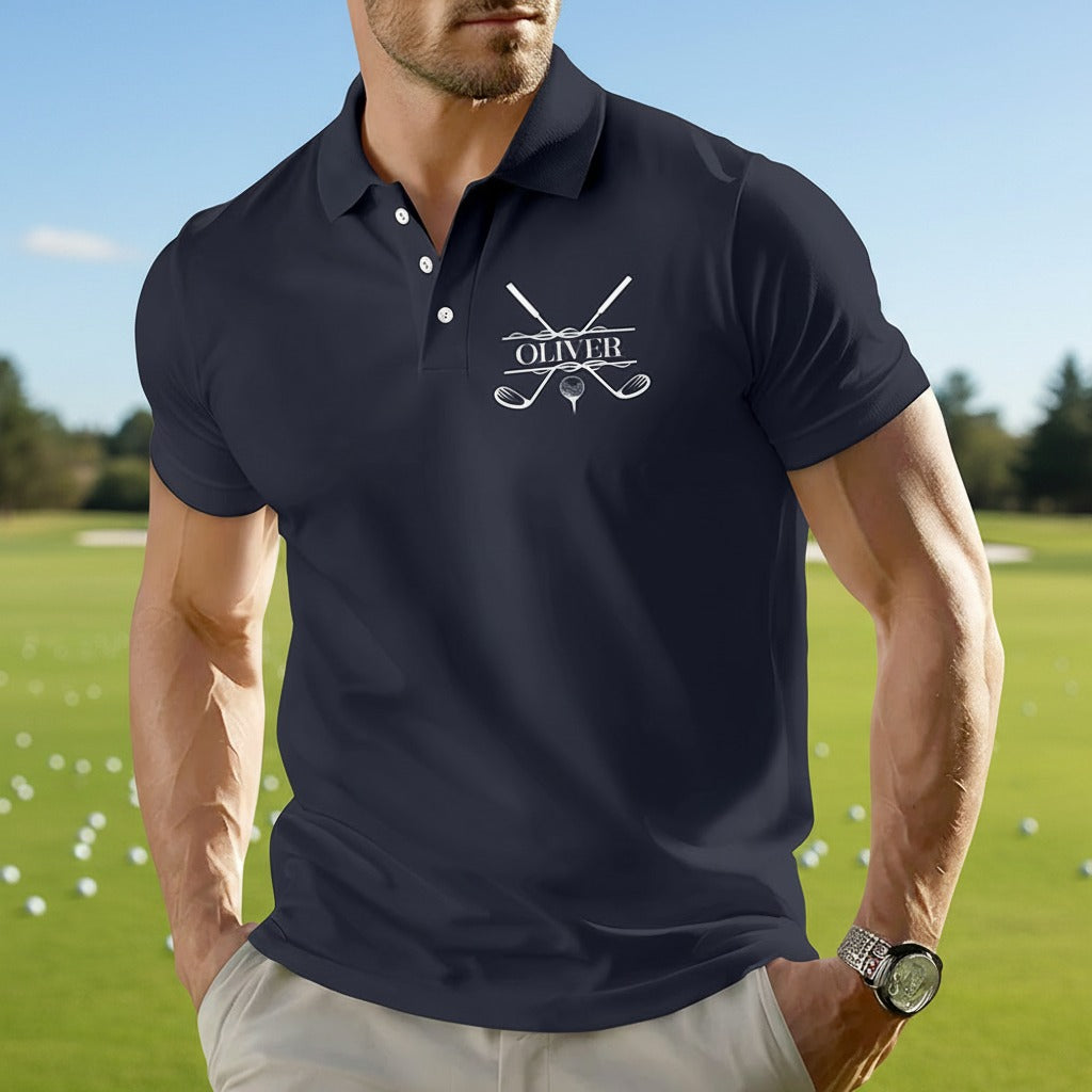 Custom Name With Golf Icon Polo Shirt QJ2ZK