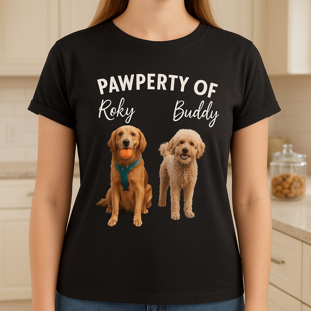 Pawperty Of My Dogs Pet Photo Shirt — Custom Dog Gift