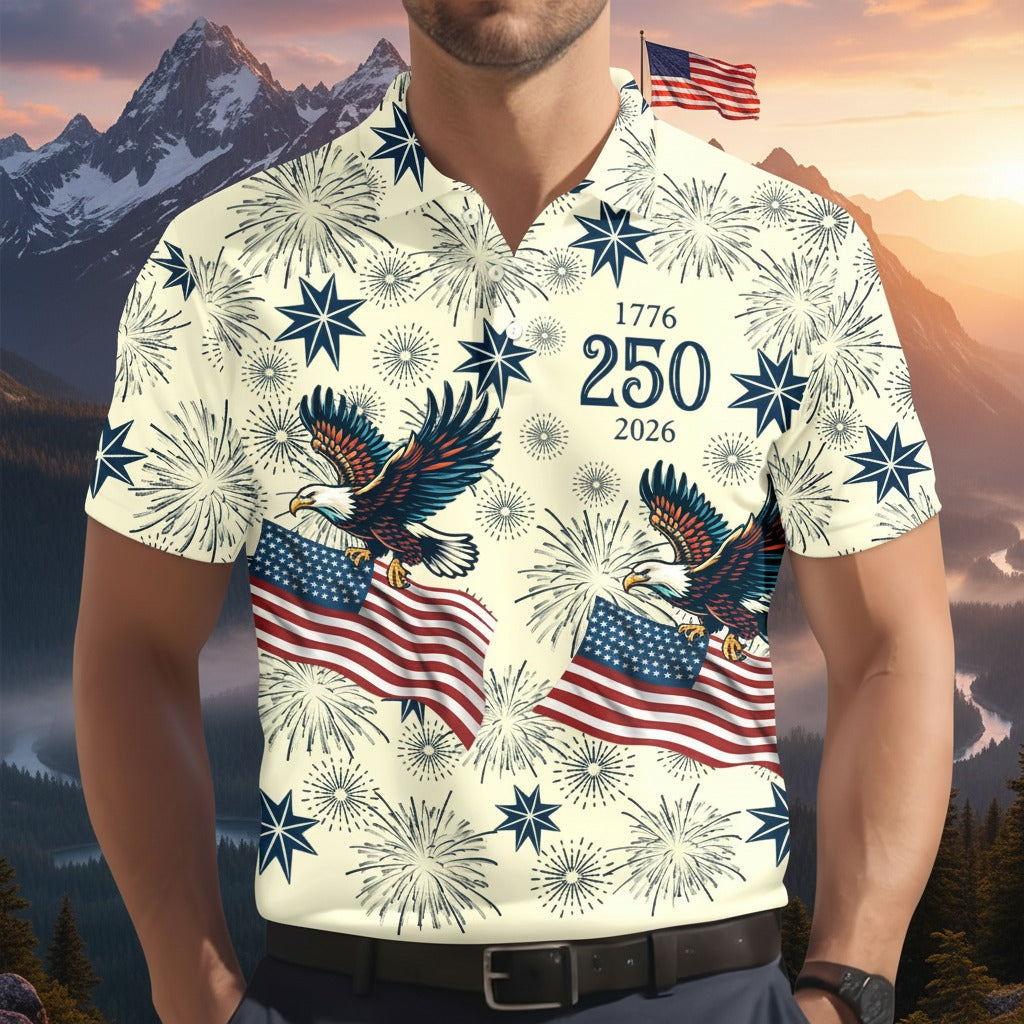 USA 250 Anniversary Eagle 1776-2026 Polo Shirt Z3ZJ8