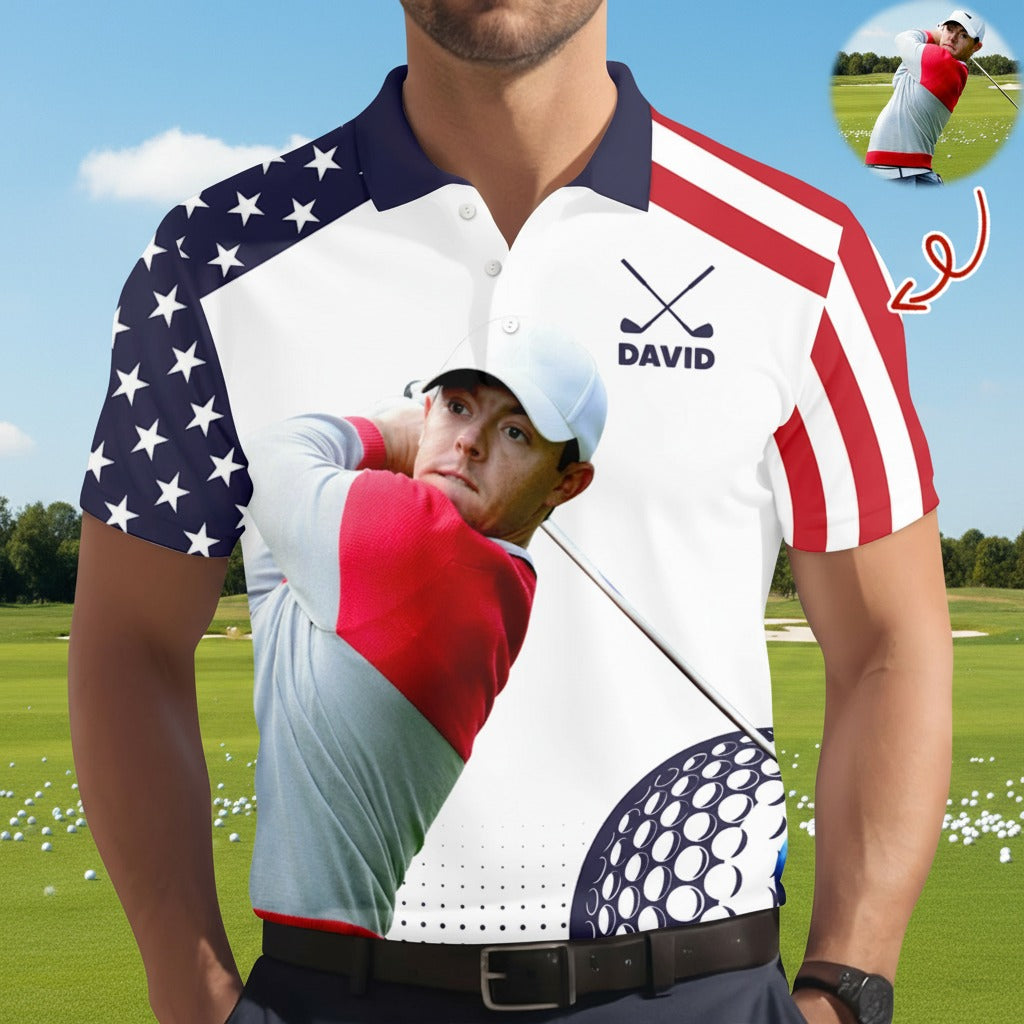 Custom Photo Golf Player Polo Shirt JWHTQ