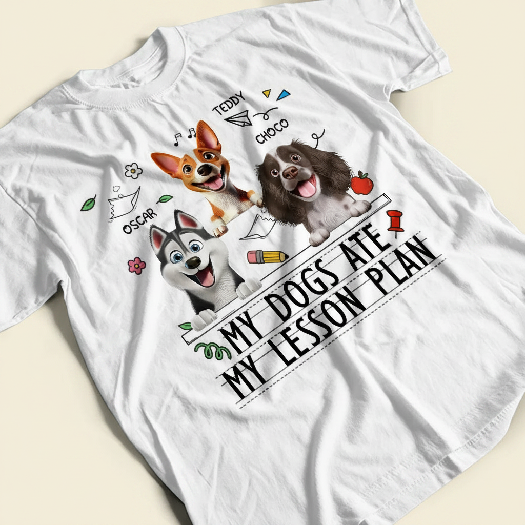 My Dog Ate My Lesson Plan - Personalized T Shirt FE5VA