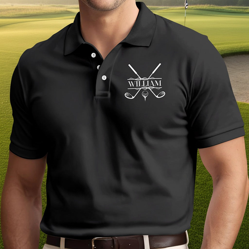 Custom Name With Golf Icon Polo Shirt QJ2ZK