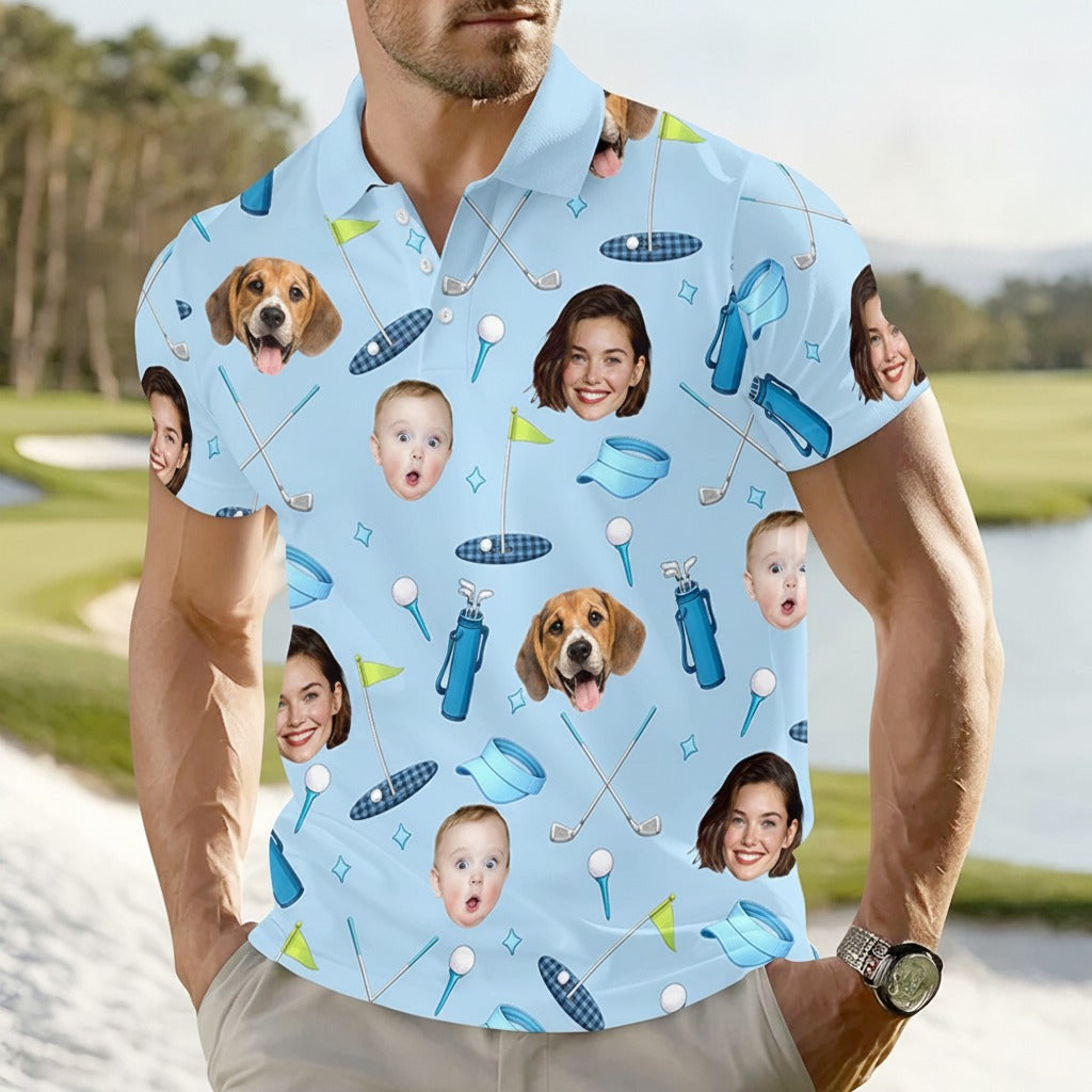 Custom Face Golf Polo Shirt Gift For Golfers XTQVV