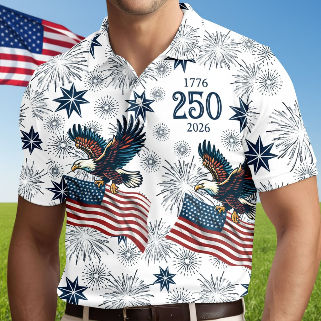 USA 250 Anniversary Eagle 1776-2026 Polo Shirt Z3ZJ8