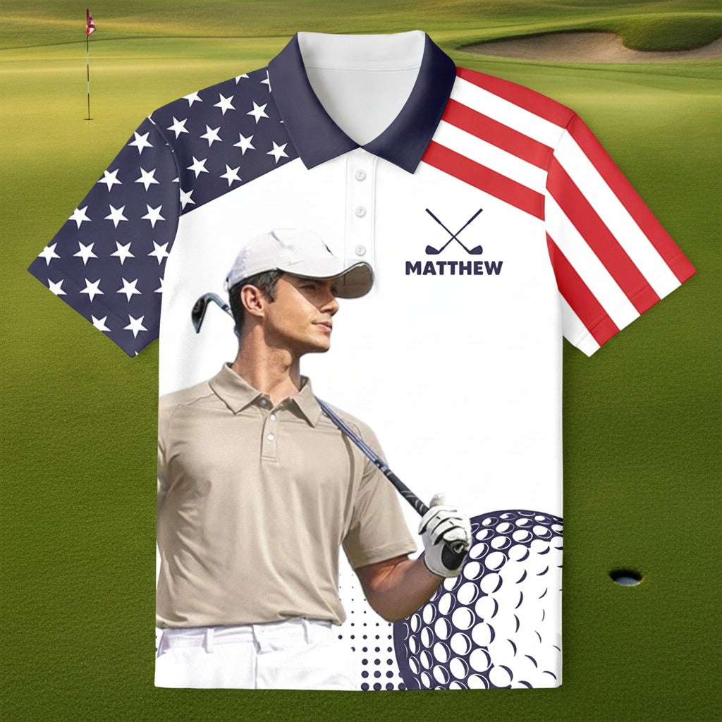 Custom Photo Golf Player Polo Shirt JWHTQ