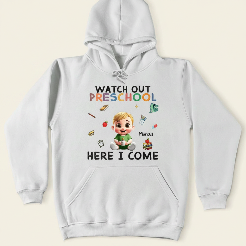 Watch Out Kindergarten Here I Come Sitting Kid - Personalized T Shirt GPYJR