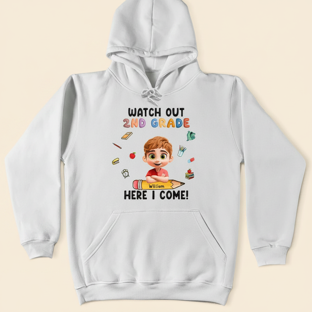 Watch Out Kindergarten Here I Come - Personalized T Shirt 0PF7O