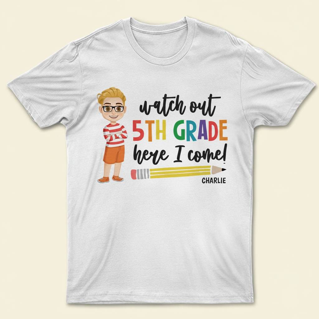 Watch Out Kindergarten Here I Come - Gift For Kids, Back To School - Personalized T Shirt ZA8DG