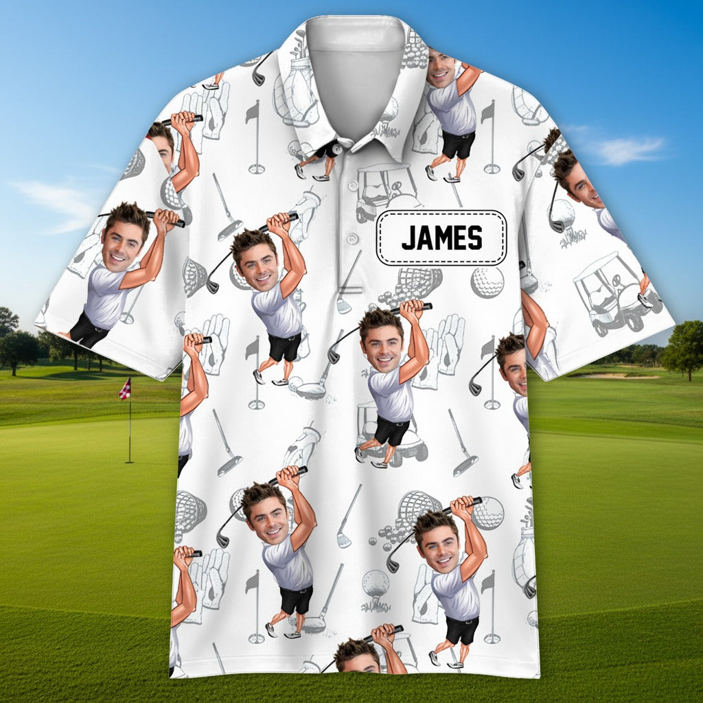 Custom Funny Golfer Photo Polo Shirt 5KGDT