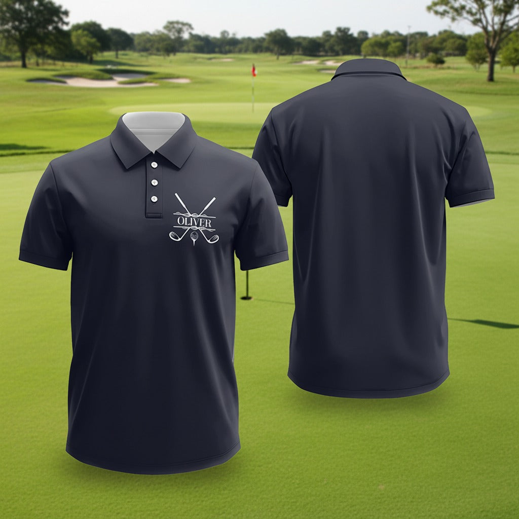 Custom Name With Golf Icon Polo Shirt QJ2ZK