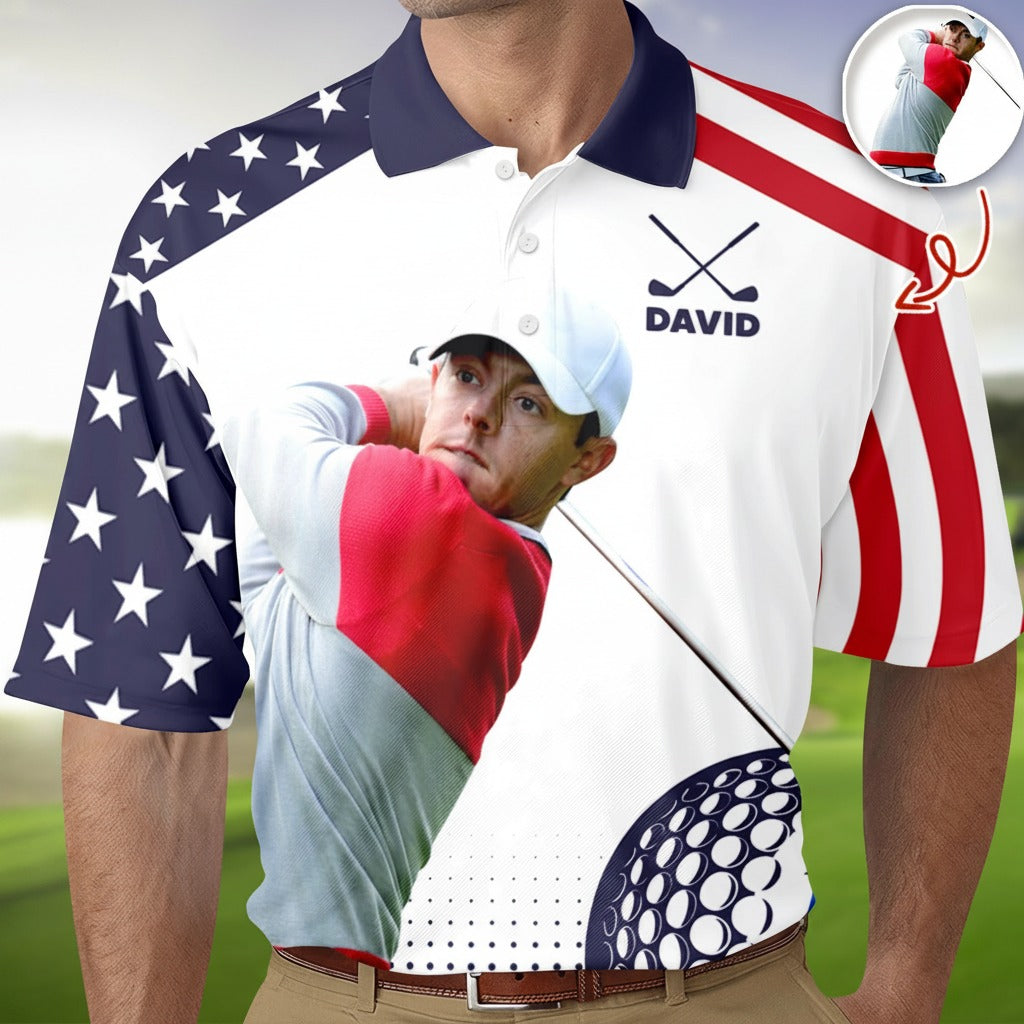 Custom Photo Golf Player Polo Shirt JWHTQ