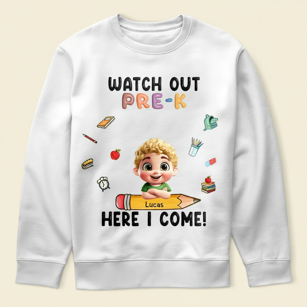 Watch Out Kindergarten Here I Come - Personalized T Shirt 0PF7O
