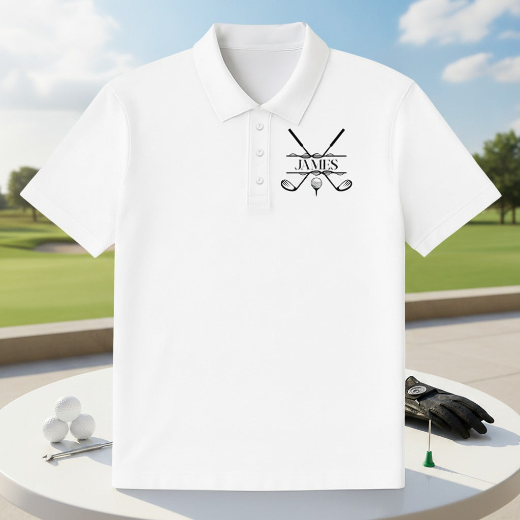 Custom Name With Golf Icon Polo Shirt QJ2ZK