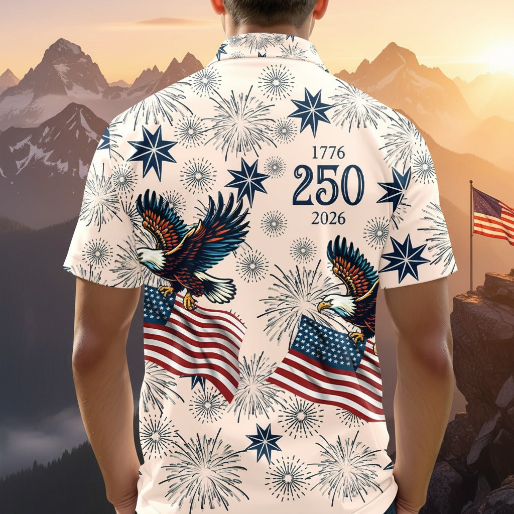 USA 250 Anniversary Eagle 1776-2026 Polo Shirt Z3ZJ8