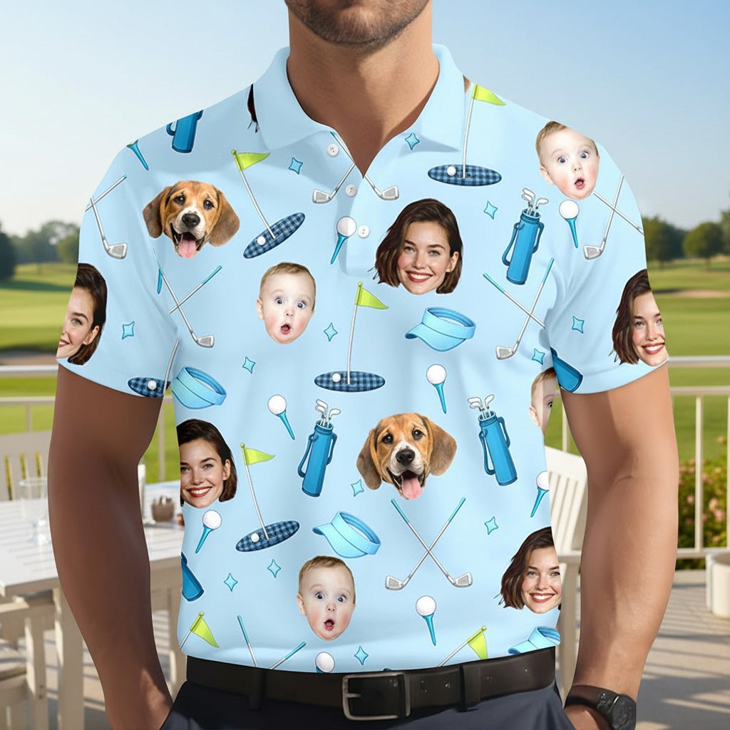 Custom Face Golf Polo Shirt Gift For Golfers XTQVV