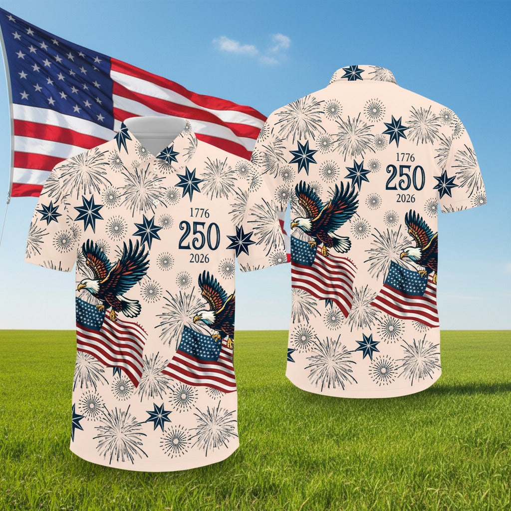 USA 250 Anniversary Eagle 1776-2026 Polo Shirt Z3ZJ8