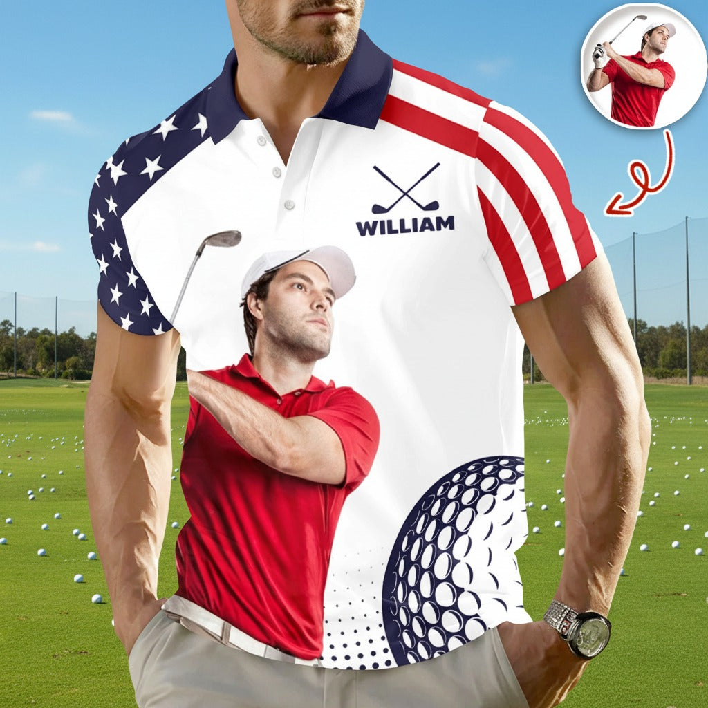Custom Photo Golf Player Polo Shirt JWHTQ