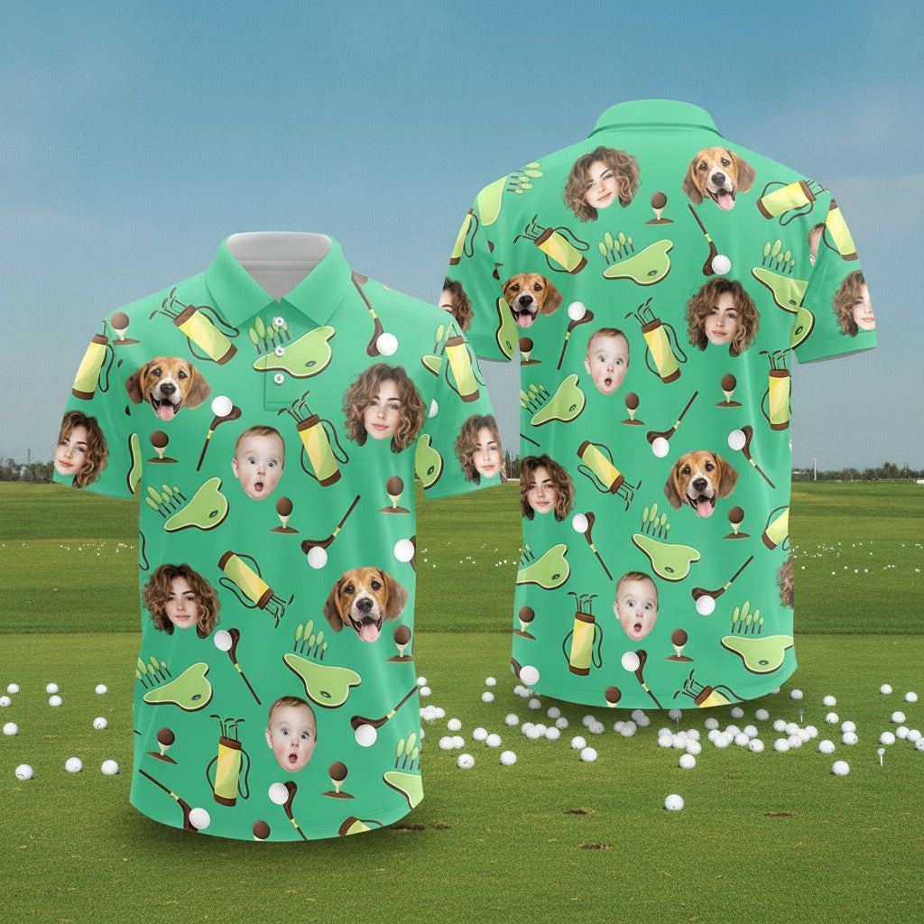 Custom Face Golf Polo Shirt Gift For Golfers XTQVV