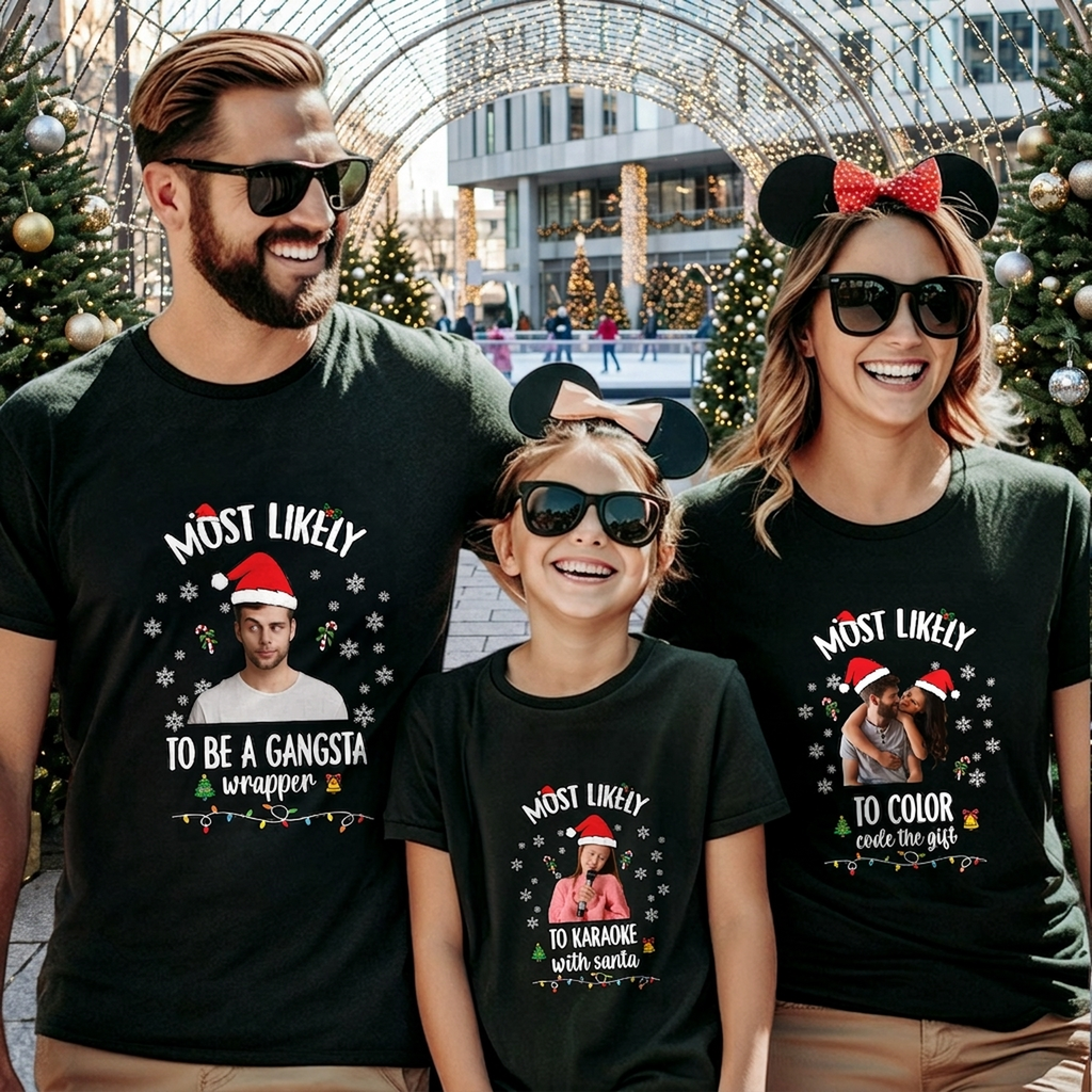 Custom Photo Santa Christmas Matching Family Shirt HO82 900410
