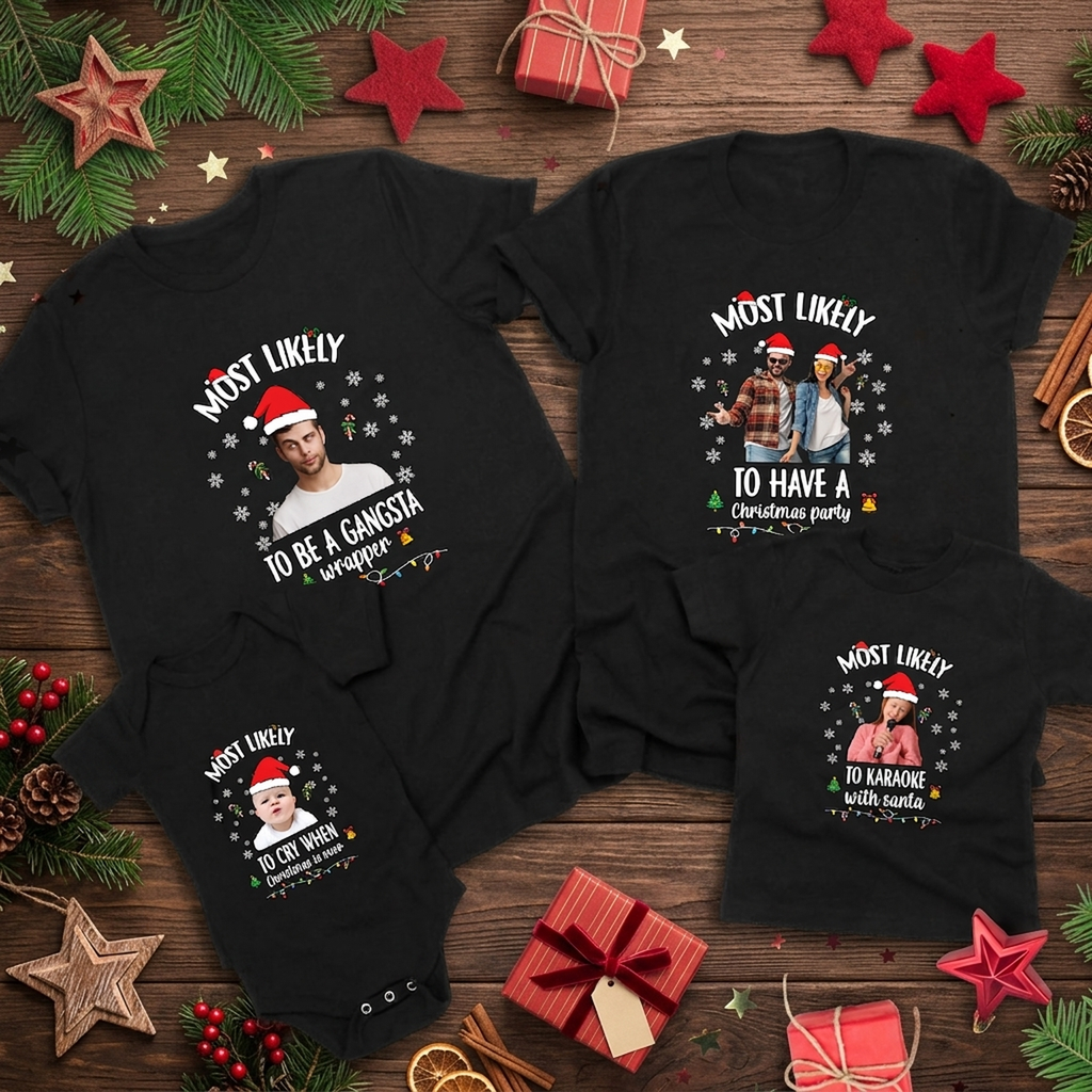 Custom Photo Santa Christmas Matching Family Shirt HO82 900410
