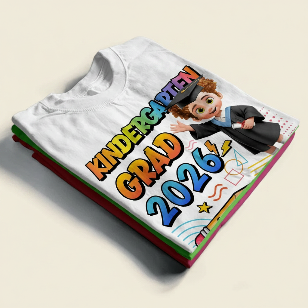Preschool Kindergarten Graduation - Personalized T Shirt ZUDP5 - Folded view