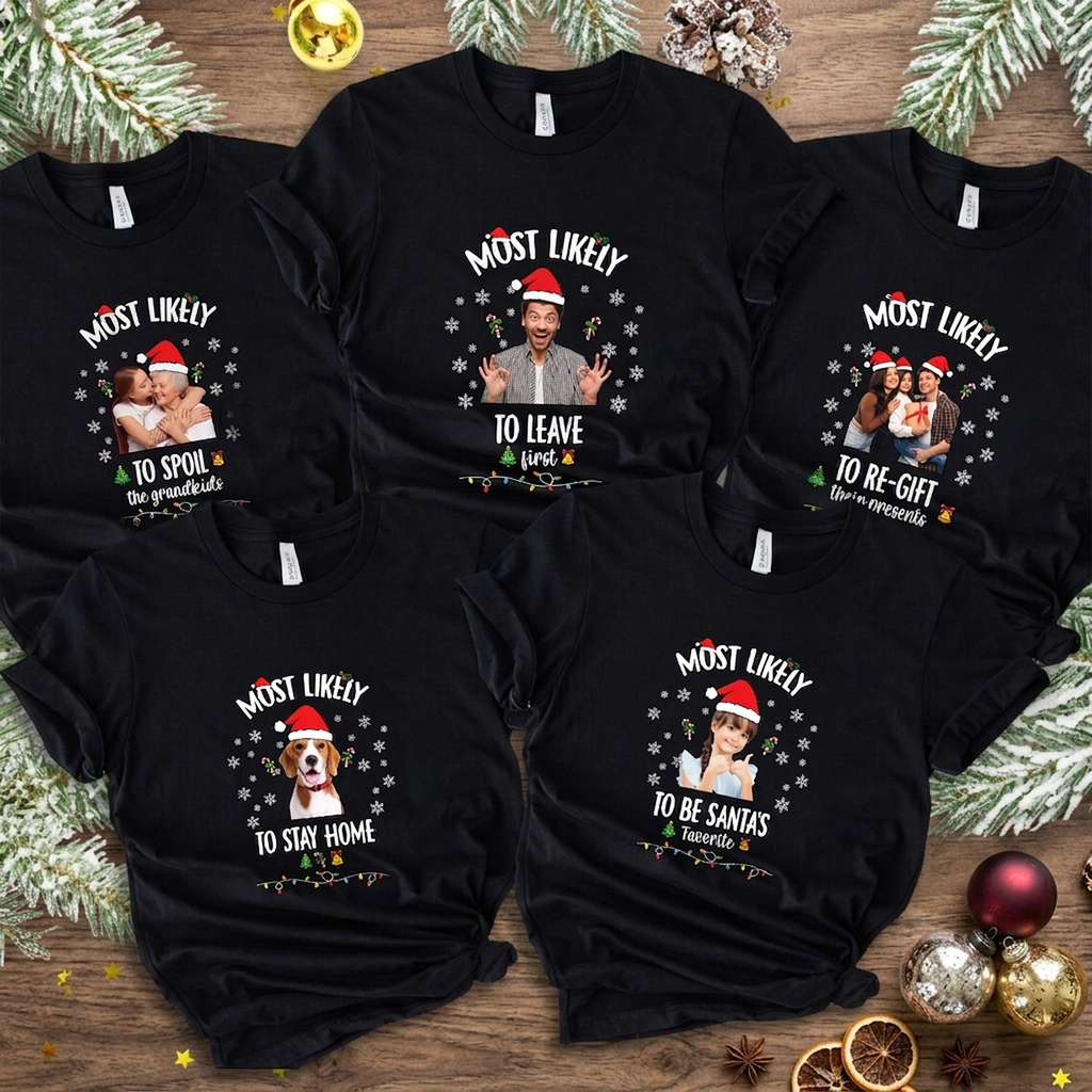 Custom Photo Santa Christmas Matching Family Shirt HO82 900410
