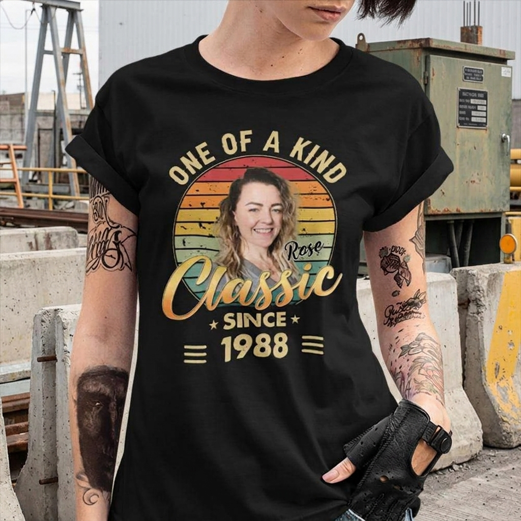 One Of A Kind Classic Upload Photo Birthday Shirt