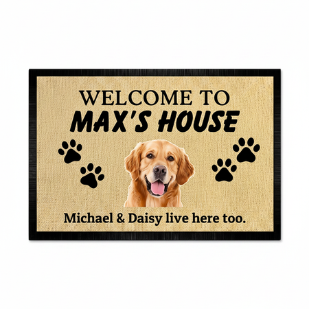 Custom Pet Welcome Guests Pets Face Doormat — Gift for Pet Lovers SRNXN