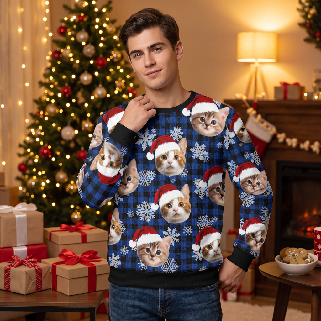 Funny Cat Face Ugly Christmas Sweater Gift 8QJ7W