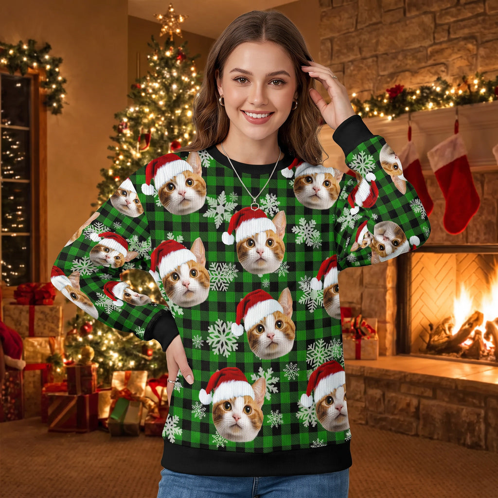 Funny Cat Face Ugly Christmas Sweater Gift 8QJ7W
