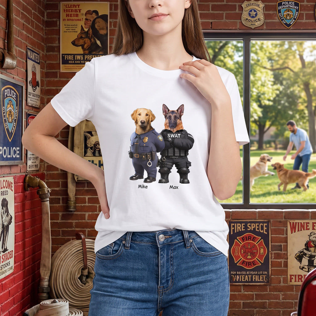 Custom Cool Dog Cat Career Uniforms T-Shirt — Gift for Pet Lovers P7GR4