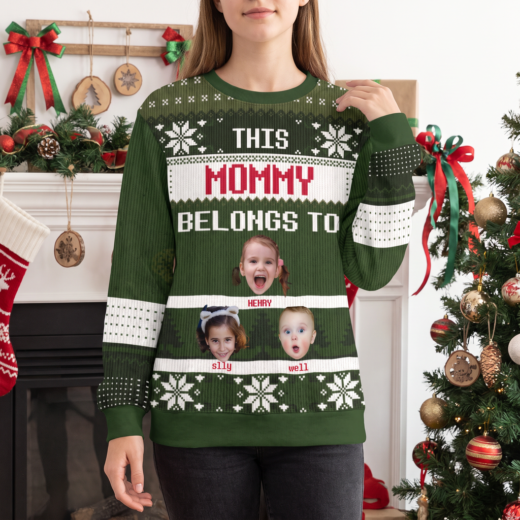 Custom Photo Upload Sweater This Grandma Belongs To - Grandma F6NY5