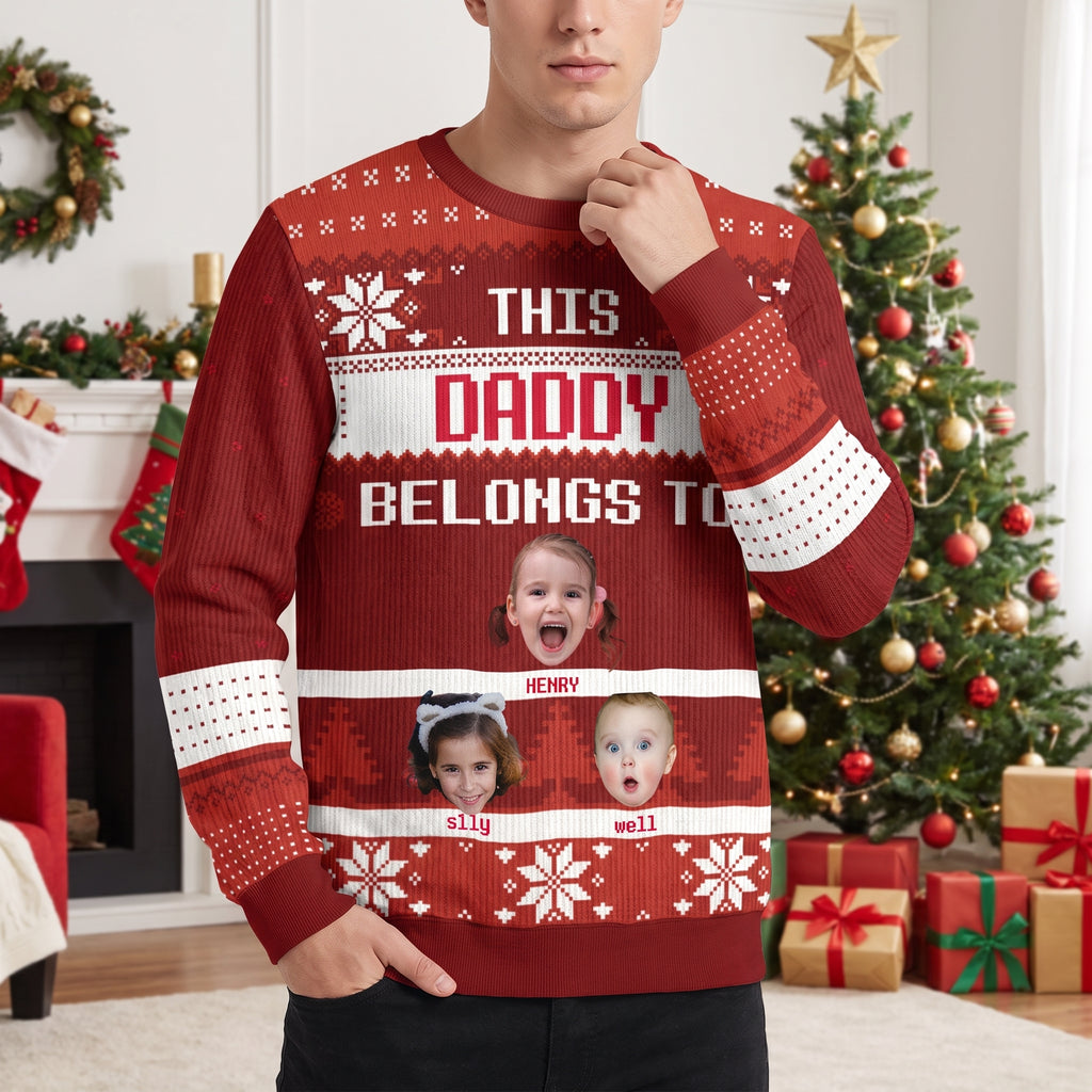 Custom Photo Upload Sweater This Grandma Belongs To - Grandma F6NY5