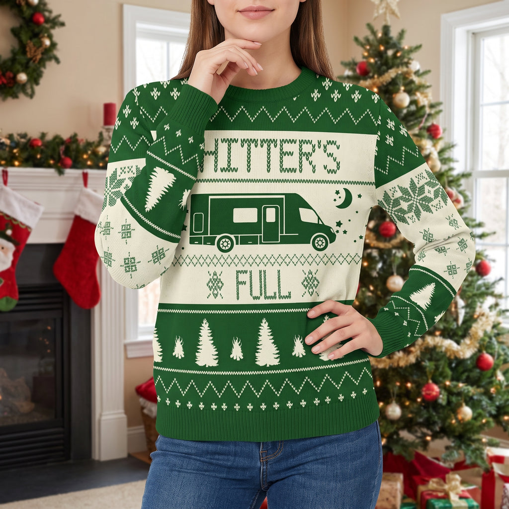 Custom Photo Upload Camping RV Shitters Full Ugly Christmas Sweater HN590