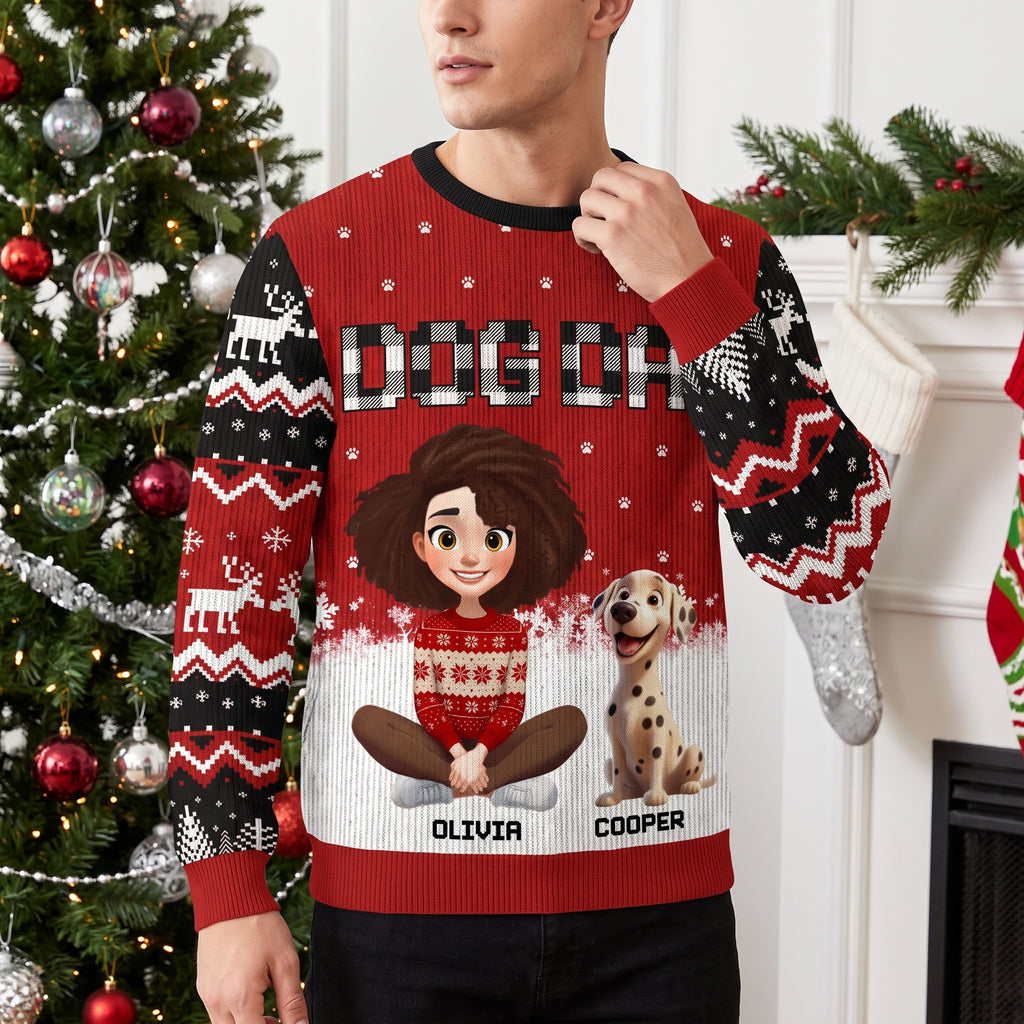 Dog Mom Christmas Pattern Ugly Sweater Christmas Gift T5SMU