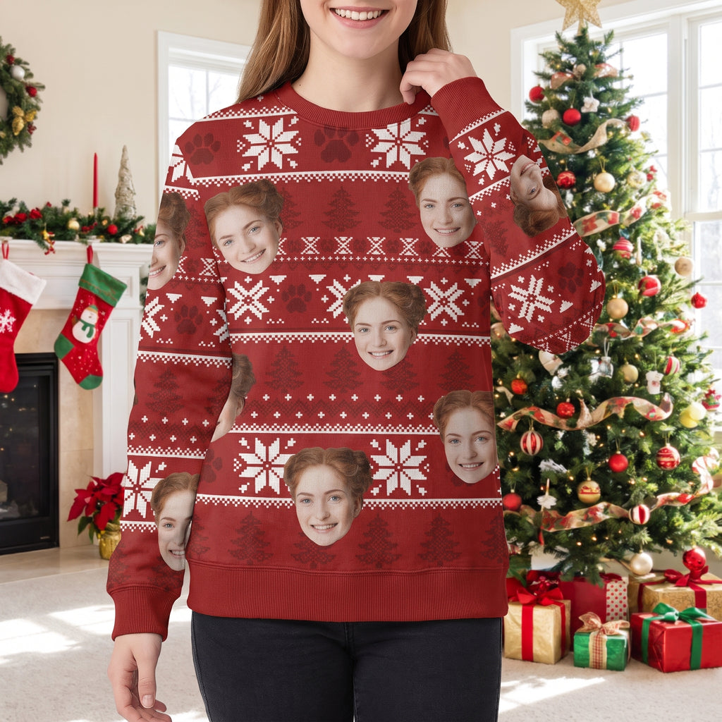 Funny Face May Your Christmas Be Hairy And Bright Ugly Sweater E3YFK