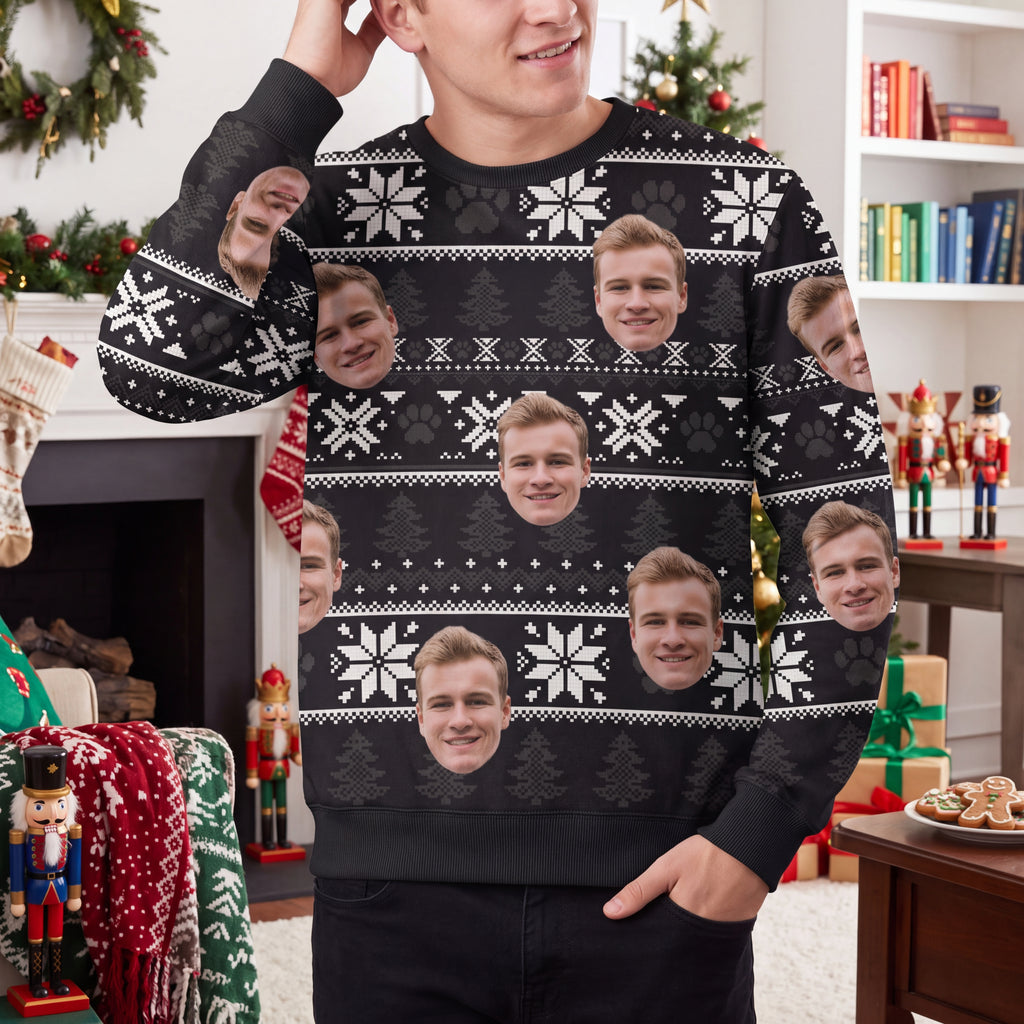 Funny Face May Your Christmas Be Hairy And Bright Ugly Sweater E3YFK