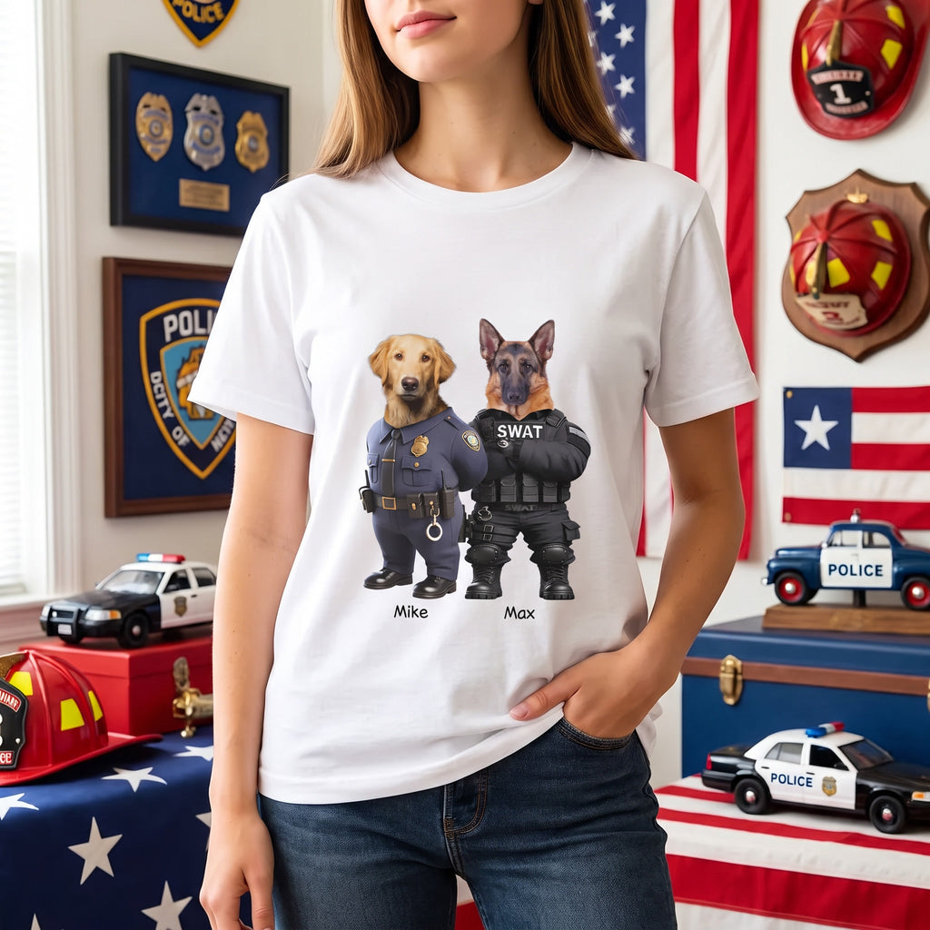 Custom Cool Dog Cat Career Uniforms T-Shirt — Gift for Pet Lovers P7GR4