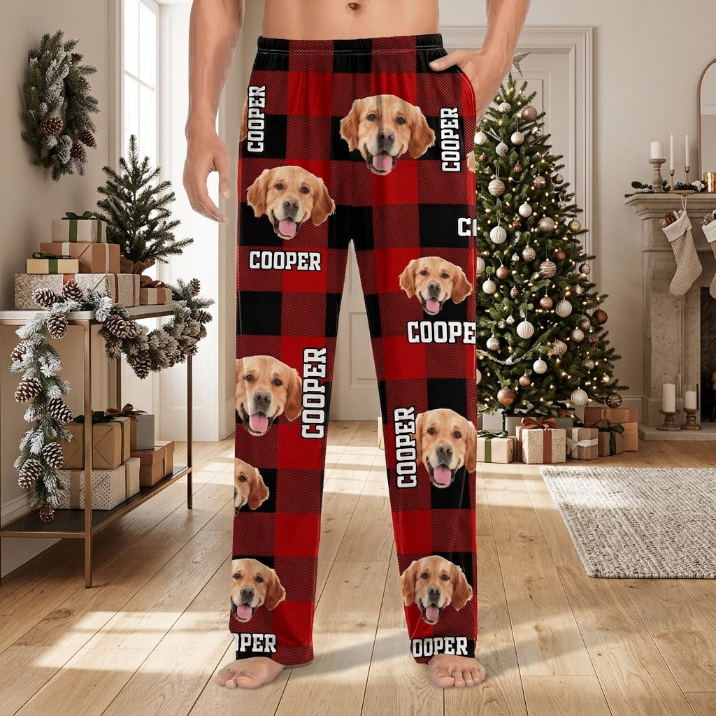 Custom Photo Name Dog Cat Men And Women's Pants