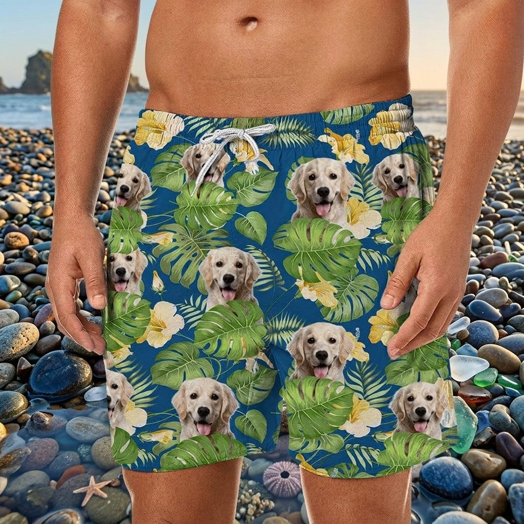Personalized Beach Short Upload Photo Dog Cat For Men 888378