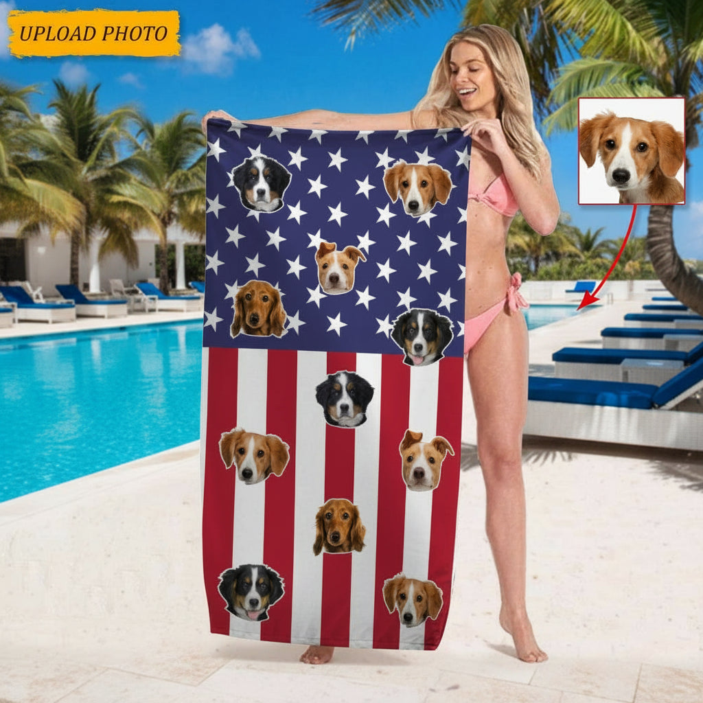 Custom Photo Dog Beach Towel K228