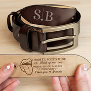 I Licked It So It's Mine Personalized Belt Valentines Gift For Husband Boyfriend