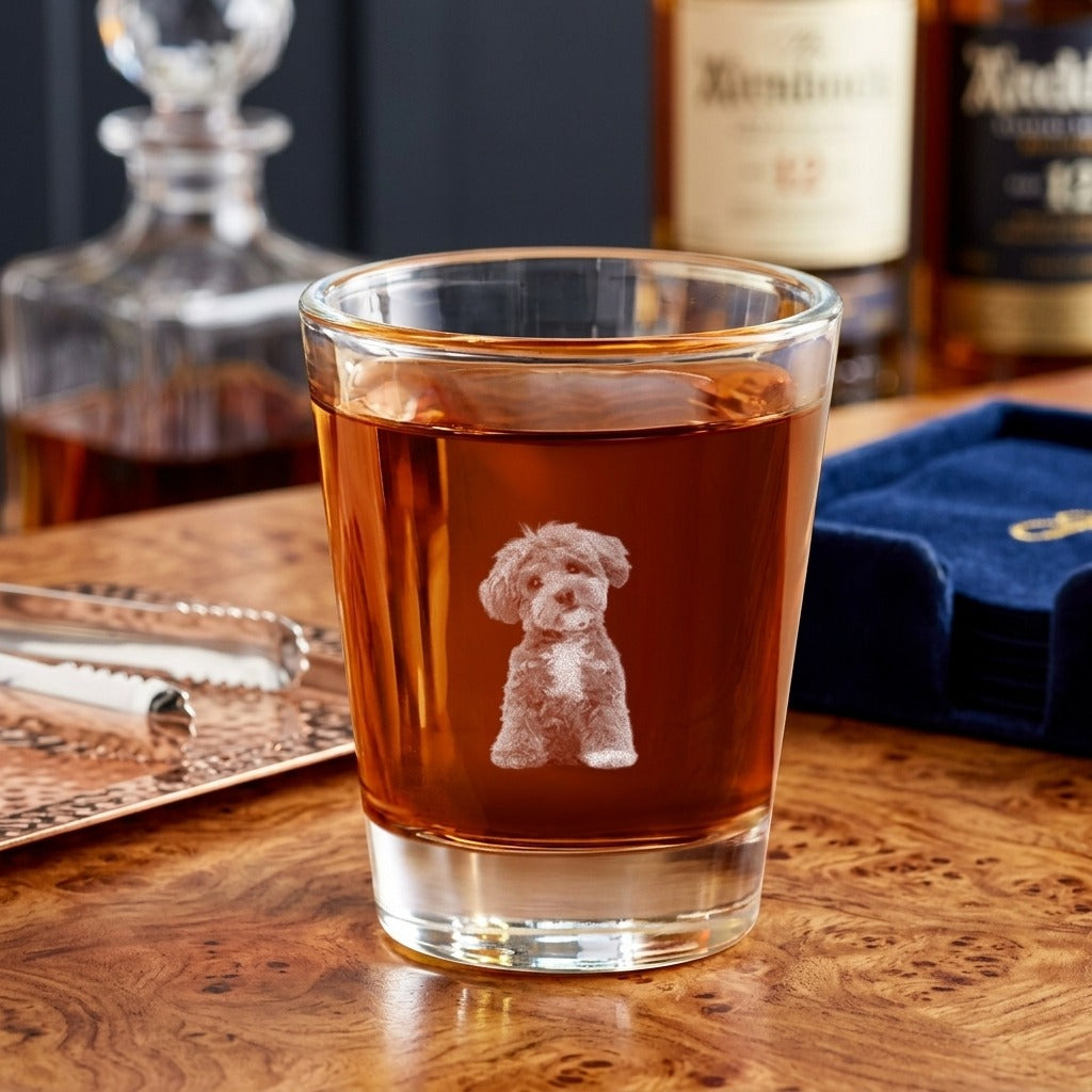 Custom Photo Life Would Be Boring Without Me Dog Cat Engraved Shot Glass