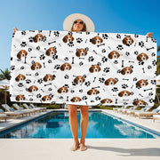 Custom Dog Photo With Icon Decoration Beach Towel TA29 88891