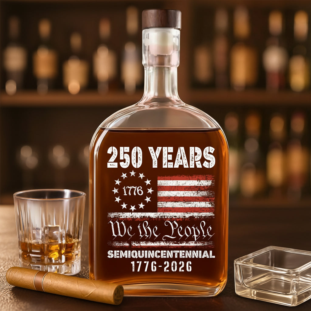 Celebrate Our America 250th Anniversary United States Semiquincentennial Whiskey Bottle