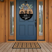 Hello Hope You Like Dog Hair Dog Wooden Door Sign With Wreat