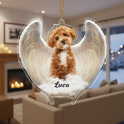 Custom Photo Pet Within Angel Wings Memorial Acrylic Ornamen