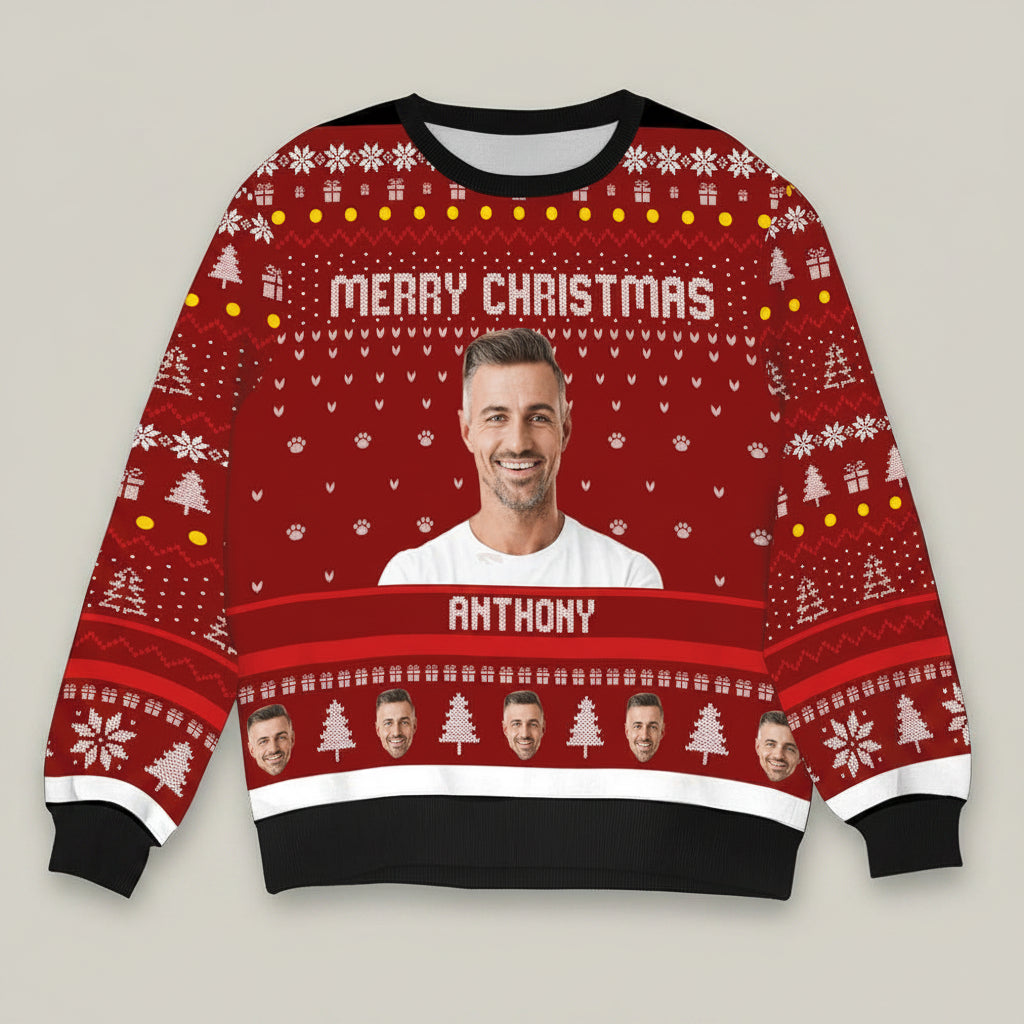 Custom Portrait Photo Merry Christmas AOP Ugly Sweater