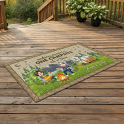 Happy Campers Chibi Couple Camping Patio Rug, Patio Mat K228